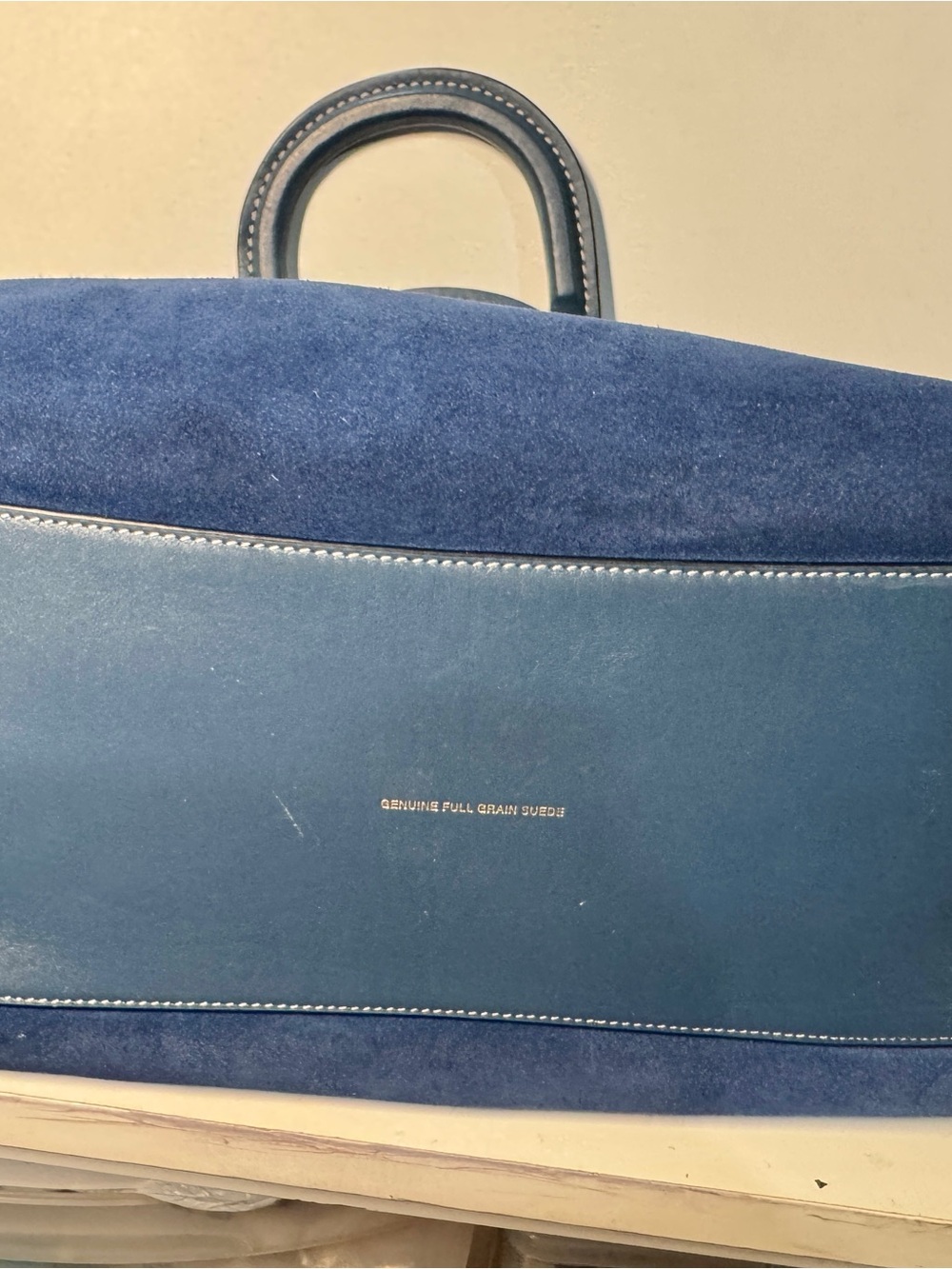 Coach Rogue 30 1941 Navy Blue Suede Satchel with Leather Trim - Picture 7 of 16